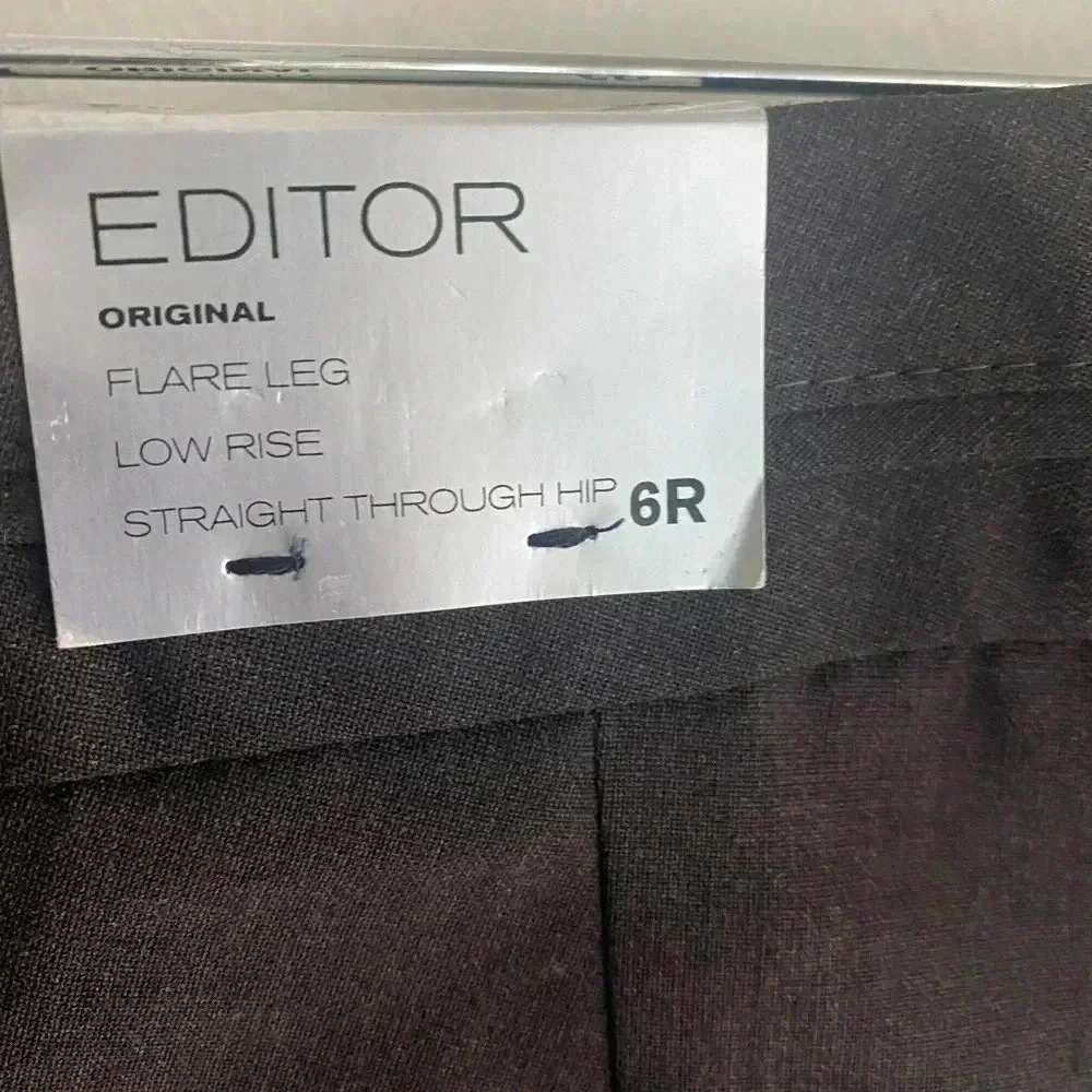 NWT Express Editor Pants Low Rise Flare Leg Bootcut Brown Trousers Size 6 Y2K - Picture 10 of 11